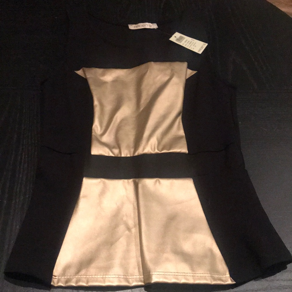 Arden b black and gold peplum blouse/ never worn